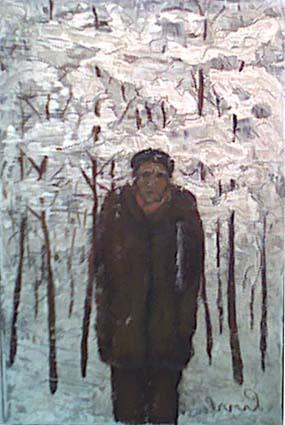 'Schilder in de sneeuw' (painter in the snow) by Nardus van d Ven (Private collection)