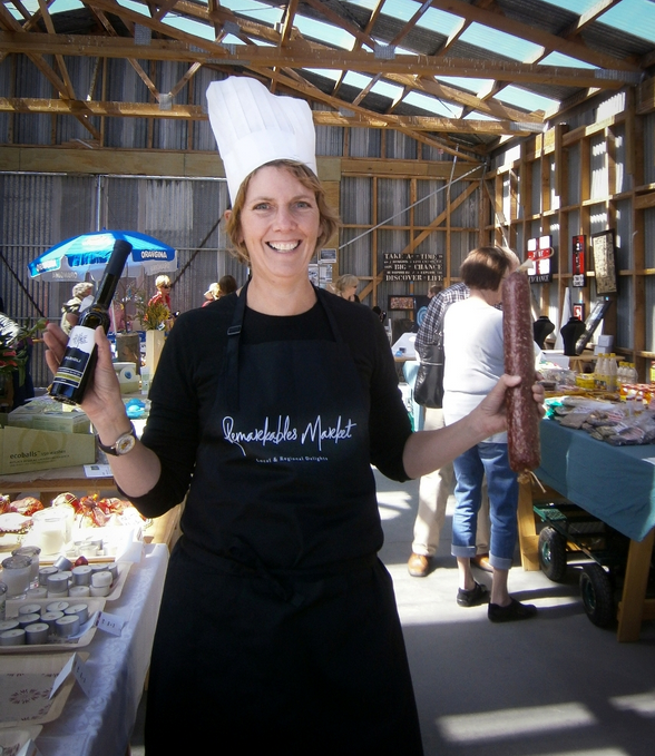 Market Manager Sherryn Smith dons her chef's hat in preparation for the start of the Remarkables Market Chef competition later this month.