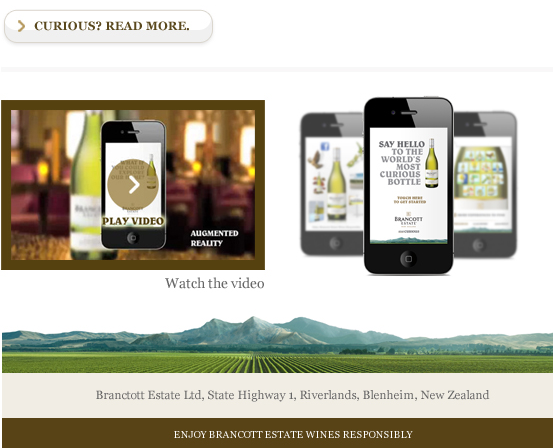 'World's Most Curious Bottle', the smartphone application (app) is the next step in the Brancott Estate 'Stay Curious' campaign.