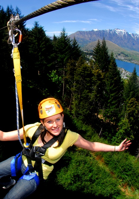 A zipper taking in the view high above Queenstown.