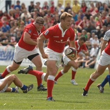 Adam Kleeburger scored one of Canada's tries as they qualified for RWC 2011