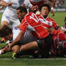 France second row Julien Pierre scores the opening try