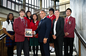 Young representatives with National MP Alfred Ngaro at the parliament.