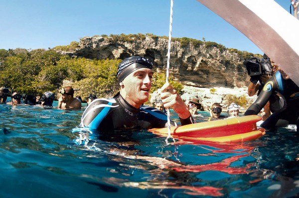 William Trubridge (NZL) signals he is "OK" to judges to claim a new world record of 90m in the final of the men's Constant Weight No Find (CNF) category at the AIDA Freediving World Championships.