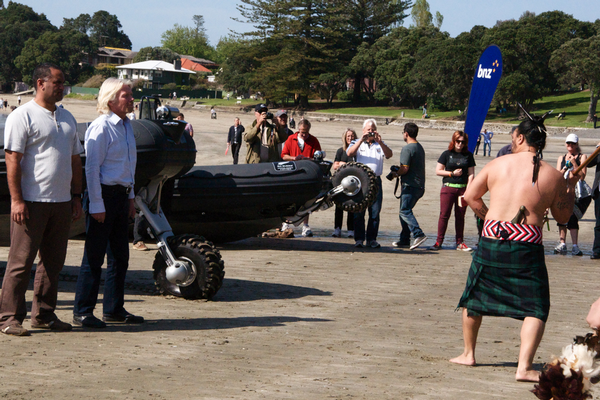 Left to Right, BNZ Head of Maori Business, Pierre Tohe & Sir Richard Branson are challenged by Ngati Whatua o Orakei 