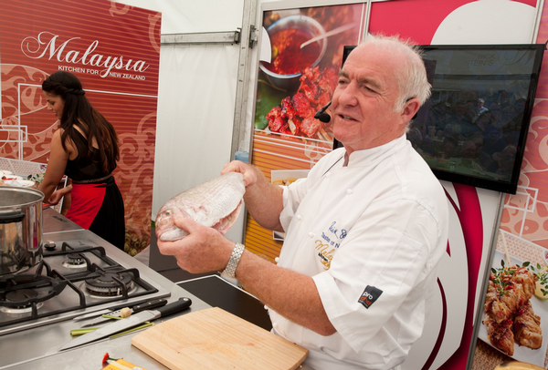 Rick Stein is renowned for his love of seafood and designed a dish of NZ snapper stuffed with a shrimp and lemongrass curry paste for the event