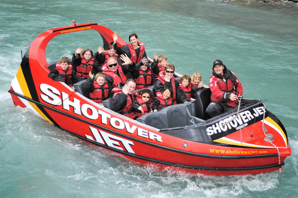 Local schoolchildren enjoy the Shotover Jet Locals' Day in on the Shotover River in Queenstown on Saturday (Dec 3)