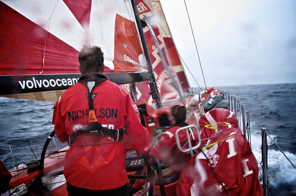 Chris Nicholson steering on Day 4.