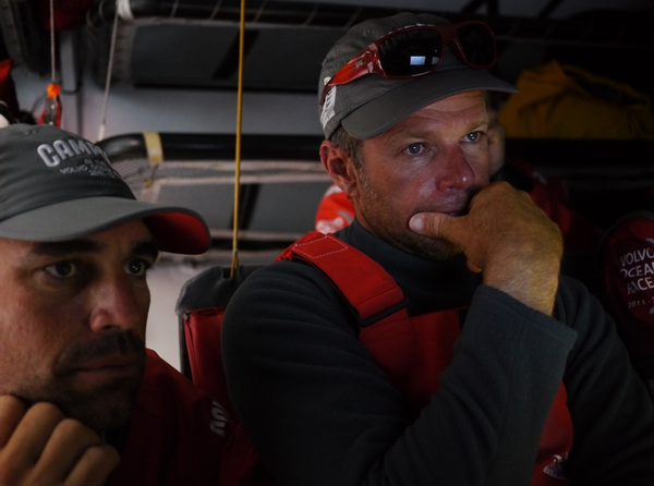 Skipper Chris Nicholson and Co Skipper Stu Bannatyne consider the options on day 7.