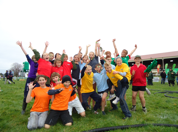 The top seven AgriKidsNZ teams celebrate at the Grand Final in Masterton last year.