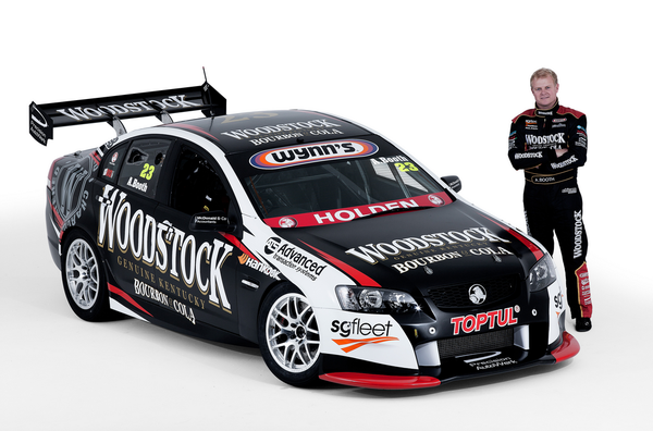 Andy Booth with the new Team Woodstock Racing car.