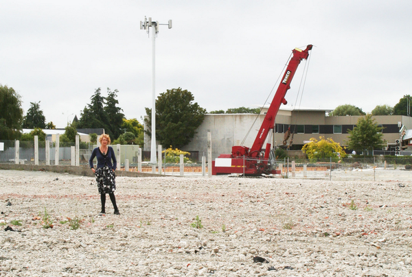 Organiser Di Lucas at  TC3 (green-blue zones) area in Christchurch's central city. 