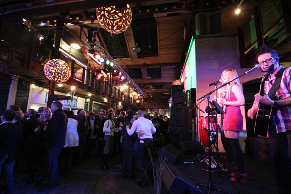 Crowd enjoying the entertainment at Steamer Wharf.