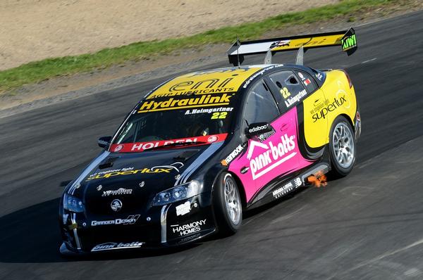 16-year-old Andre` Heimgartner in action at the Queen's Birthday round of the V8SuperTourer series held at Hampton Downs.