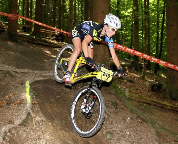 Samara Sheppard in action in today's BMC Racing Cup in Switzerland.