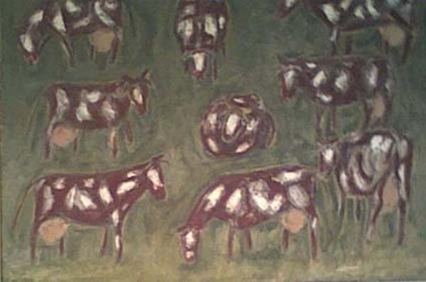 Koeien groot (Big group of cows) by Nardus van de Ven (Private collection)