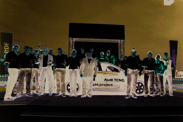 The Audi A3 TCNG and the successful Team at the Award Ceremony