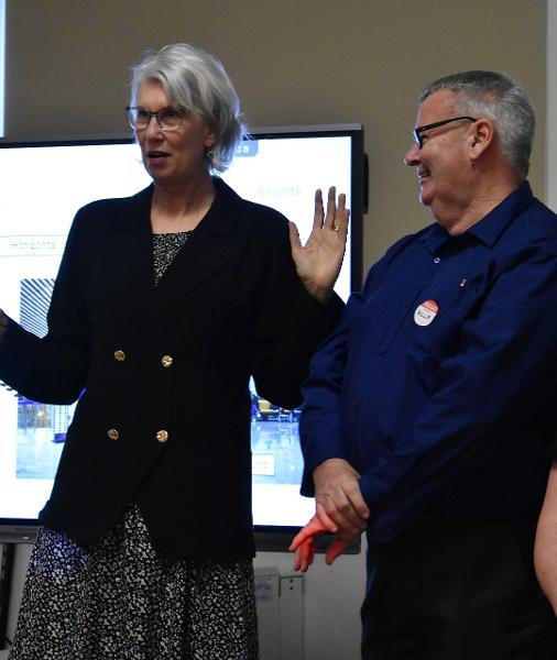 Hamilton Mayor Paula Southgate and NZ Business Connect founder Phillip Quay 