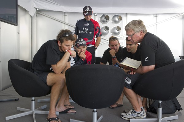 A light and unstable breeze conspired against the first day of the Audi MedCup Camper Regatta at Barcelona