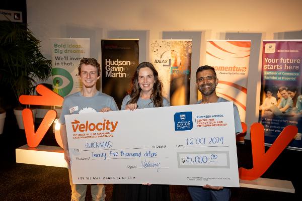 Three of the brains behind QuickMas: Michael Hoffman, Liz Cunningham and Vinod Suresh. Not pictured: Mark Oliver and Jagir Hussan.