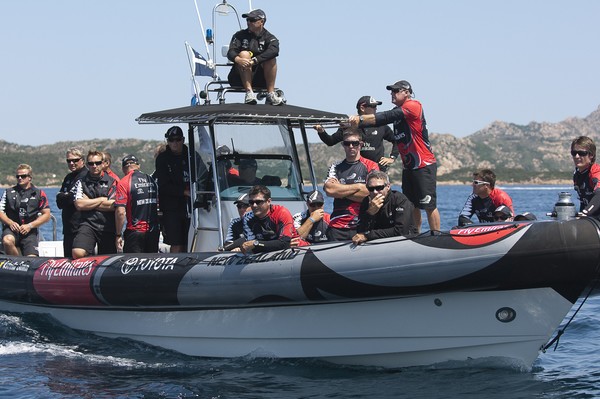 Emirates Team New Zealand at La Maddalena, Sardinia.