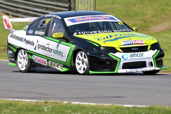 John McIntyre tests his Ford NZV8 prior to the opening round at Pukekohe race circuit on 6 & 7 Nov