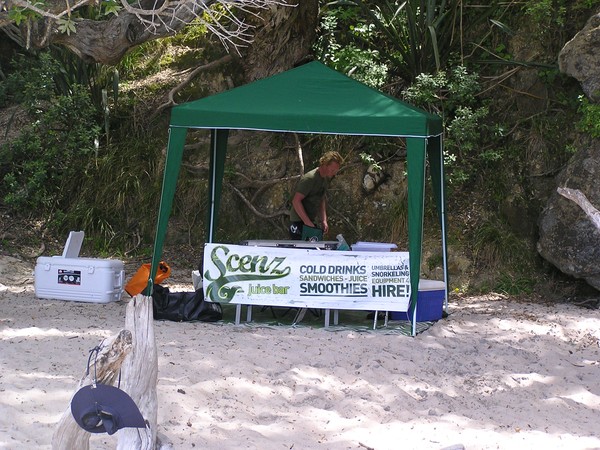 Scenz at Cathedral Cove on the Coromandel Peninsula.