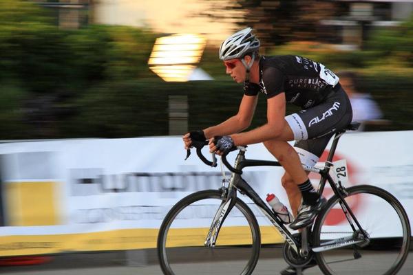 Roman van Uden races criterium in Canada earlier this year.