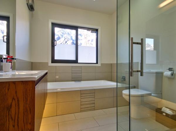 The clean lines of a bathroom in the award-winning Queenstown home.    