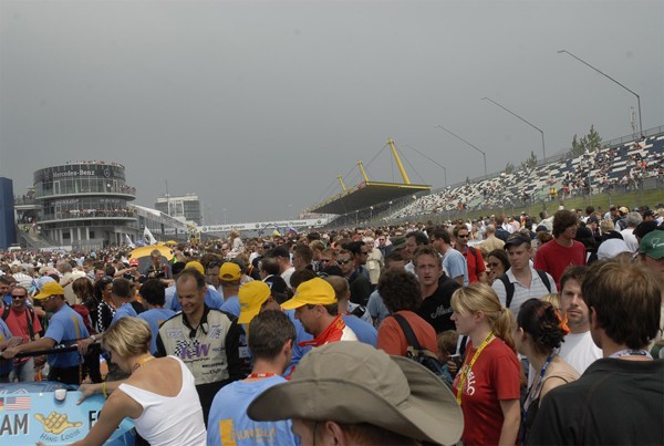 Thousands attending the 24 hours of Nurburgring race (24-25 May 2008).