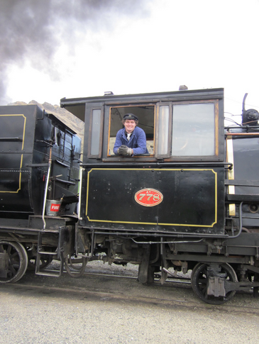 Train driver George King enjoying his first ride for the 2012_13 Kingston Flyer season.