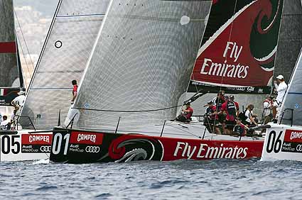 Emirates Team New Zealand during practice