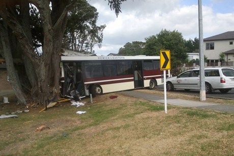 Photo of bus crash south of Auckland