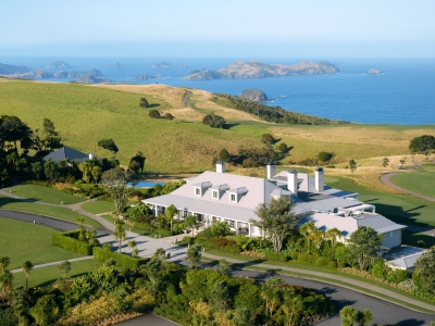 The Lodge at Kauri Cliffs overlooks Matauri Bay.