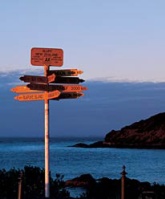 Signpost at Stirling Point, Bluff