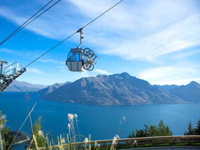 Skyline Gondola transports riders and bikes to Queenstownz Bike Park